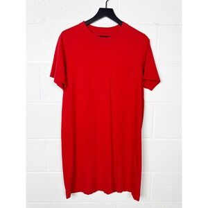 Everlane The Weekend T Shirt Dress‎ Womens Large Red Pocket 100 Percent Cotton